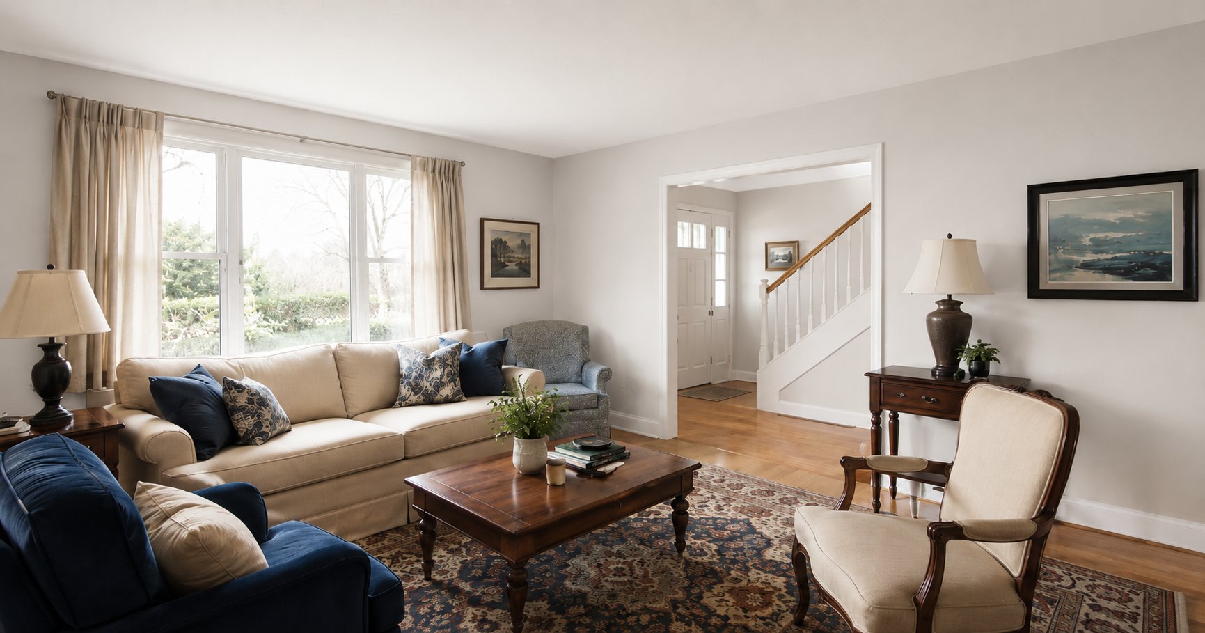 After painting — fresh painted Bedford County living room